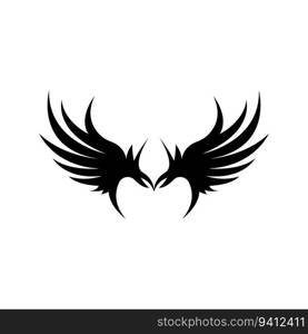 Wing Logo Design, Vector Eagle Falcon Wings, Beauty Flying Bird, Illustration Symbol