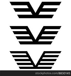 Wing pilot logo, military army eagle shield patch emblem symbol