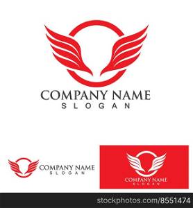 Wing red bird  Logo Template vector