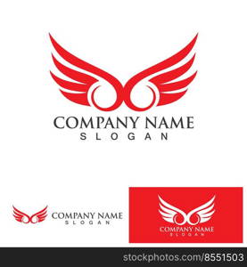 Wing red bird  Logo Template vector