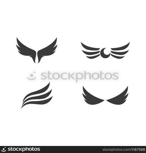 Wing set logo and symbol vector ilustration