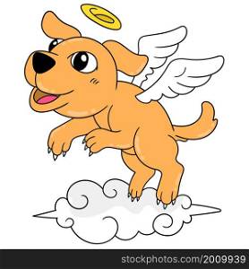 winged dog spirit flies into the sky to heaven