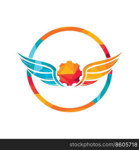 Angel burger logo with wings logo design. Flying burger logo concept ...