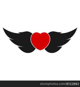 winged heart icon vector illustration symbol design