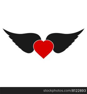 winged heart icon vector illustration symbol design