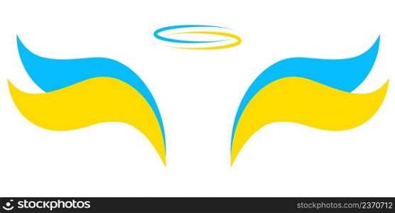 Wings and halo flag of ukraine.  Peace symbol. Vector illustration. stock image. EPS 10. . Wings and halo flag of ukraine.  Peace symbol. Vector illustration. stock image.