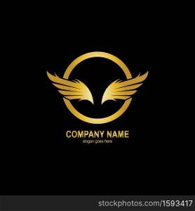 wings gold logo vector illustration template