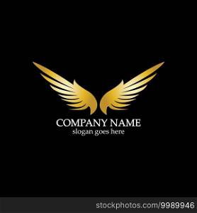 wings gold logo vector illustration template-vector