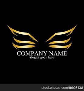 wings gold logo vector illustration template-vector