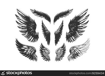 Wings icon set. Vector illustration desing.