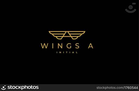 Wings Initial A Logo Vector Design