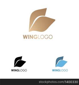 Wings logo template. Abstracr vector logotype symbol for your business company. Differernt colors version. Wings logo template.