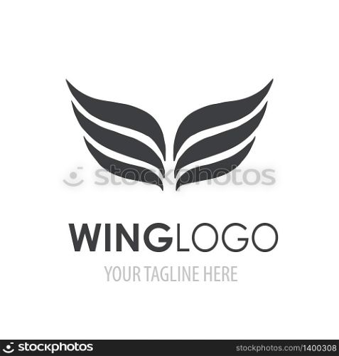 Wings logo template. Abstracr vector logotype symbol for your business company.. Wings logo template.