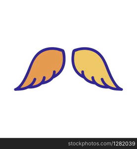 Wings of the angel icon vector. Thin line sign. Isolated contour symbol illustration. Wings of the angel icon vector. Isolated contour symbol illustration