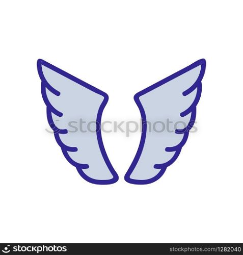 Wings of the angel icon vector. Thin line sign. Isolated contour symbol illustration. Wings of the angel icon vector. Isolated contour symbol illustration