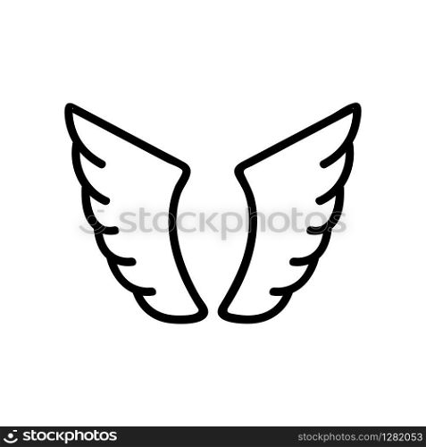Wings of the angel icon vector. Thin line sign. Isolated contour symbol illustration. Wings of the angel icon vector. Isolated contour symbol illustration