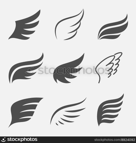 Wings set vector image