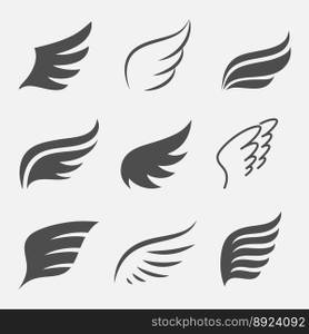 Wings set vector image