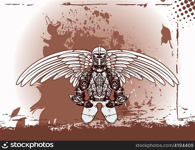 wings with armor vector illustration