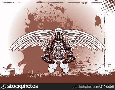 wings with armor vector illustration