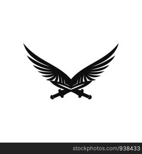 wings with sword logo template