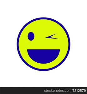 Wink emoticon emoji icon.