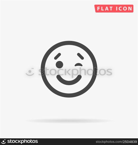 Wink Face flat vector icon. Hand drawn style design illustrations.. Wink Face flat vector icon