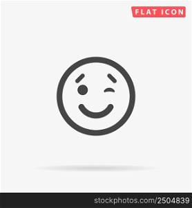 Wink Face flat vector icon. Hand drawn style design illustrations.. Wink Face flat vector icon