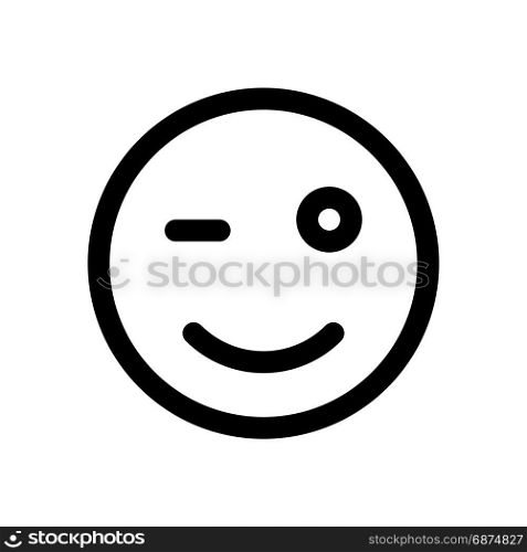 winking emoji, icon on isolated background