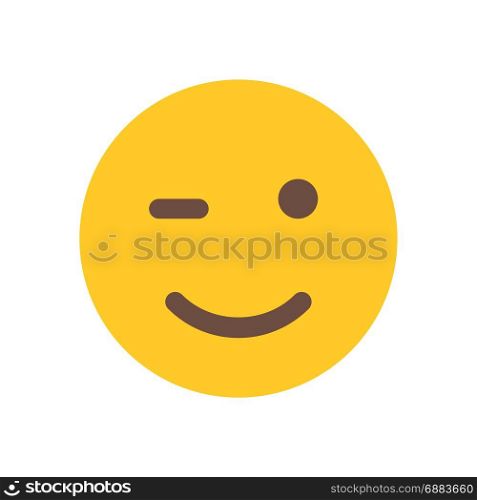 winking emoji, icon on isolated background,