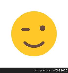 winking emoji, icon on isolated background,