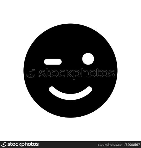 winking emoji, icon on isolated background