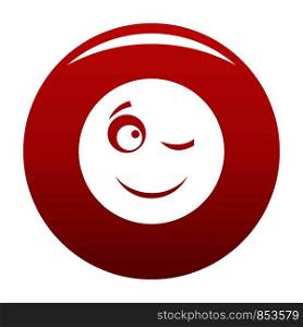 Winks smile icon. Vector simple illustration of winks smile icon isolated on white background. Winks smile icon vector red