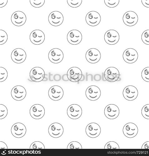 Winks smile pattern vector seamless repeating for any web design. Winks smile pattern vector seamless