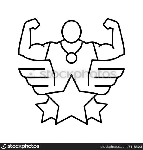 winner ch&ion line icon vector. winner ch&ion sign. isolated contour symbol black illustration. winner ch&ion line icon vector illustration