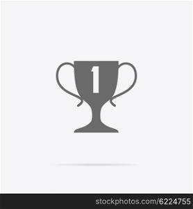 Winner concept goblet design flat icon. Winner award trophy success and victory and prize logo, competition sport winner game, reward and achievement vector illustration