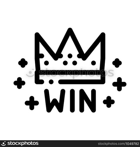 Winner Crown Betting And Gambling Icon Vector Thin Line. Contour Illustration. Winner Crown Betting And Gambling Icon Vector Illustration