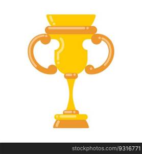Winner cup gold. Prize of ch&ionship. Tournament award on white background