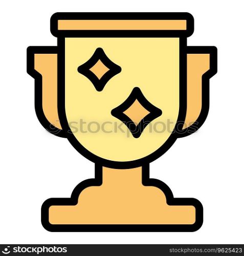 Winner cup icon outline vector. Prize award. First success color flat. Winner cup icon vector flat