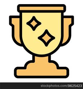 Winner cup icon outline vector. Prize award. First success color flat. Winner cup icon vector flat