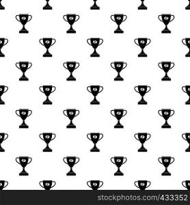 Winner cup pattern seamless in simple style vector illustration. Winner cup pattern vector