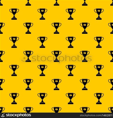 Winner cup pattern seamless vector repeat geometric yellow for any design. Winner cup pattern vector
