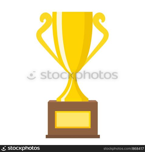 Winner gold trophy gold cups flat vector icons for sports victory concept. Sport award and prize, trophy cup illustration