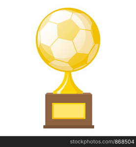 Winner gold trophy gold football ball flat vector icons for sports victory concept. Sport award and prize, trophy cup illustration