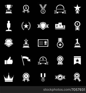 Winner icons on black background, stock vector