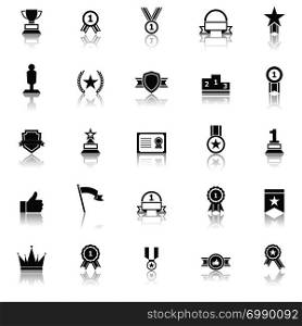 Winner icons with reflect on white background, stock vector
