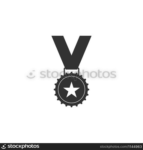 Winner medal icon design template vector isolated illustration. Winner medal icon design template vector isolated