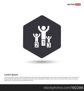 Winner Podium Icon Hexa White Background icon template - Free vector icon