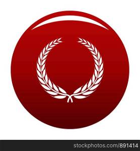 Winner wreath icon. Simple illustration of winner wreath vector icon for any design red. Winner wreath icon vector red