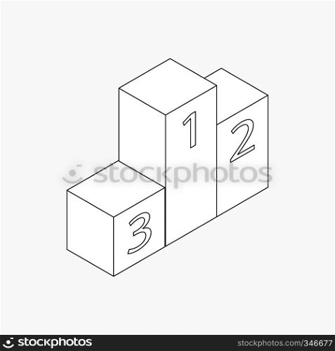 Winners podium icon in isometric 3d style on a white background . Winners podium icon, isometric 3d style